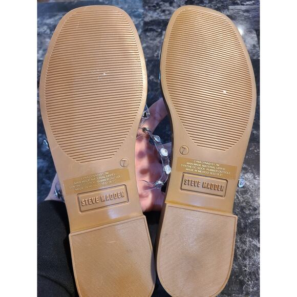 Steve Madden size 7 women's Lyna clear pvc and rhinestone sandals - Picture 5 of 5